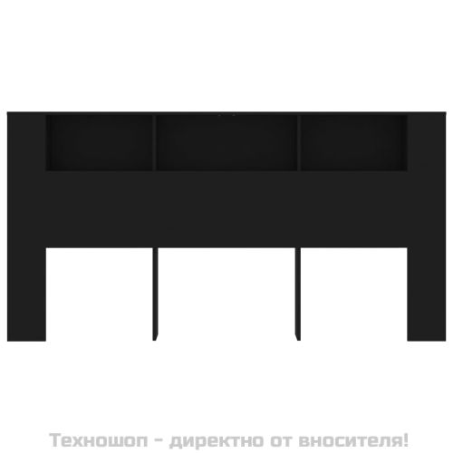 Табла за легло тип шкаф, черна, 200x18,5x104,5 см