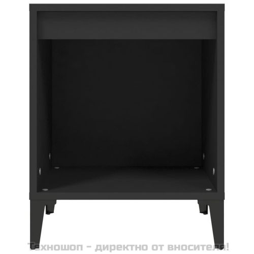 Нощни шкафчета, 2 бр, черен, 40x35x50 см