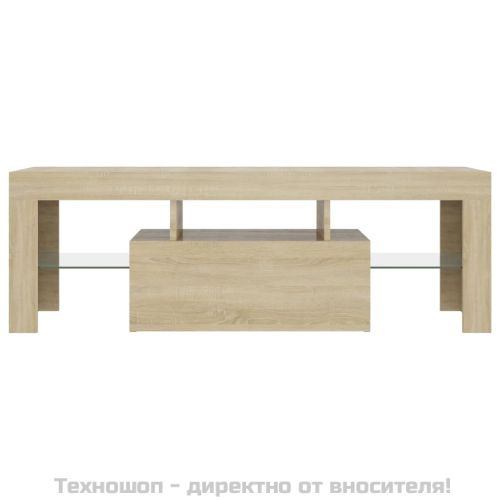 ТВ шкаф с LED осветление, дъб сонома, 120x35x40 см