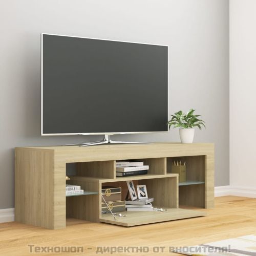 ТВ шкаф с LED осветление, дъб сонома, 120x35x40 см