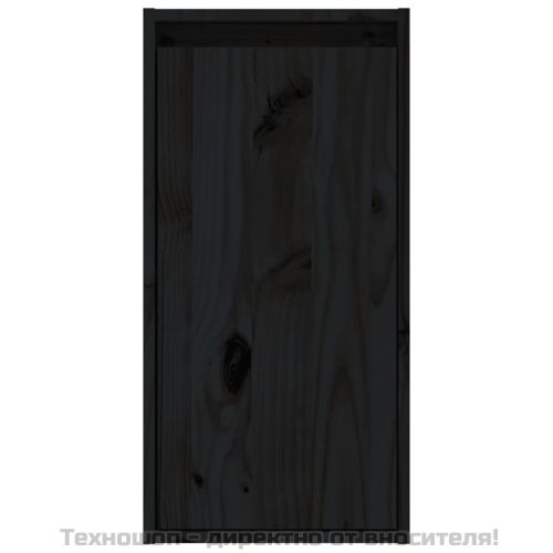 Стенни шкафове, 2 бр, черни, 30x30x60 см, бор масив