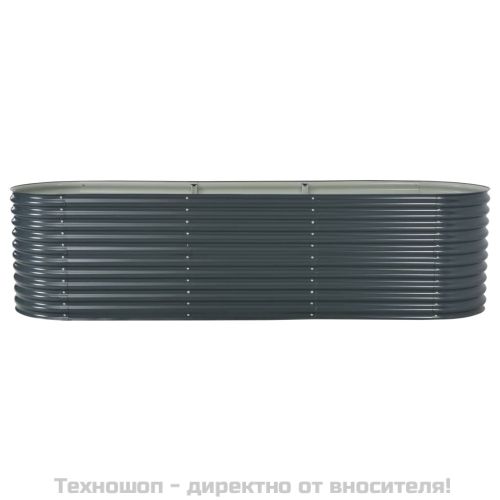 Градинска висока леха 320x80x81 см поцинкована стомана сива
