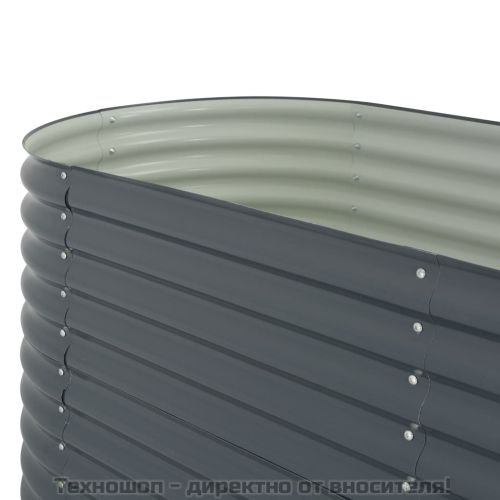 Градинска висока леха 320x80x81 см поцинкована стомана сива