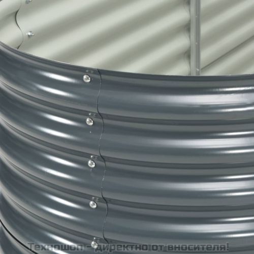 Градинска висока леха 320x80x81 см поцинкована стомана сива