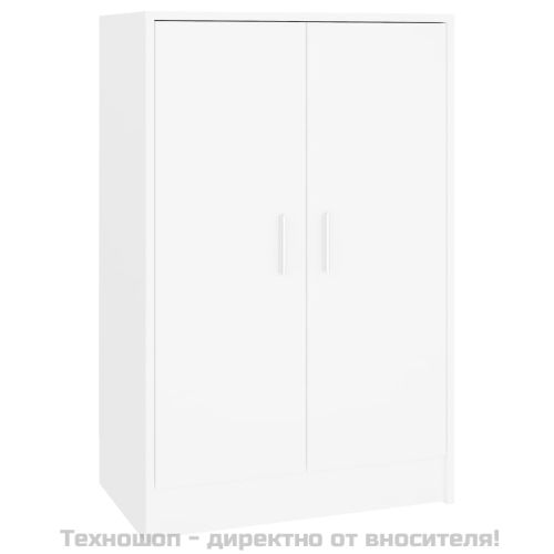 Шкаф за обувки, бял, 60x35x92 см, инженерно дърво