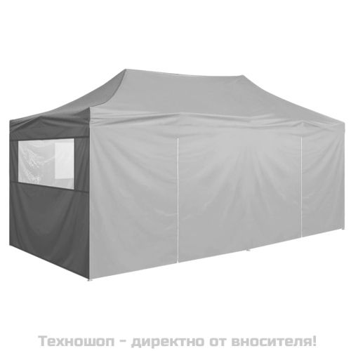 Сгъваема парти шатра с 4 странични стени 3х6 м стомана антрацит