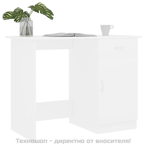 Бюро, бяло, 100x50x76 см, инженерно дърво