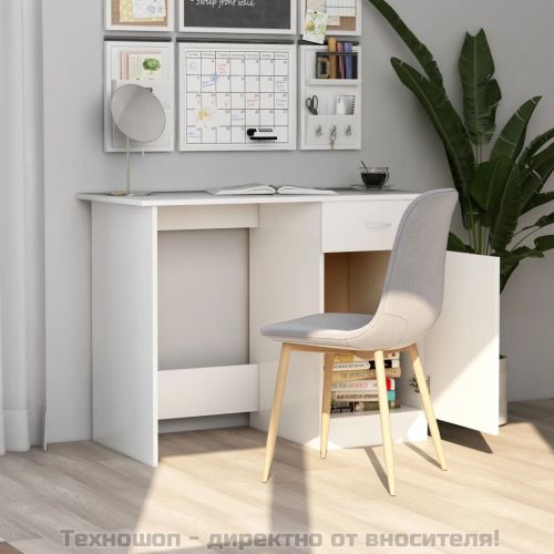 Бюро, бяло, 100x50x76 см, инженерно дърво