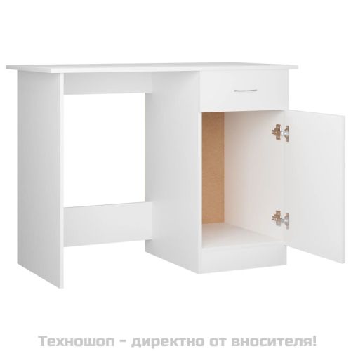 Бюро, бяло, 100x50x76 см, инженерно дърво