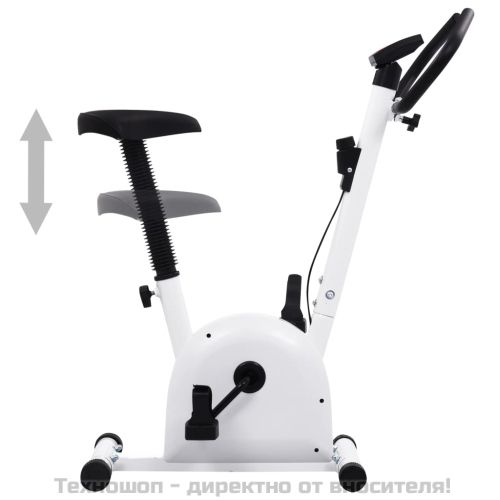 Велоергометър с ремъчно задвижване, бял