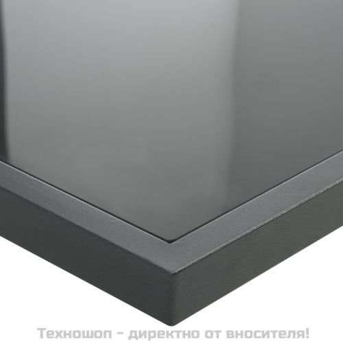 Градински комплект с възглавници, 7 части, полиратан, черен