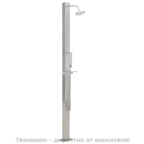 Градински душ, неръждаема стомана, прав
