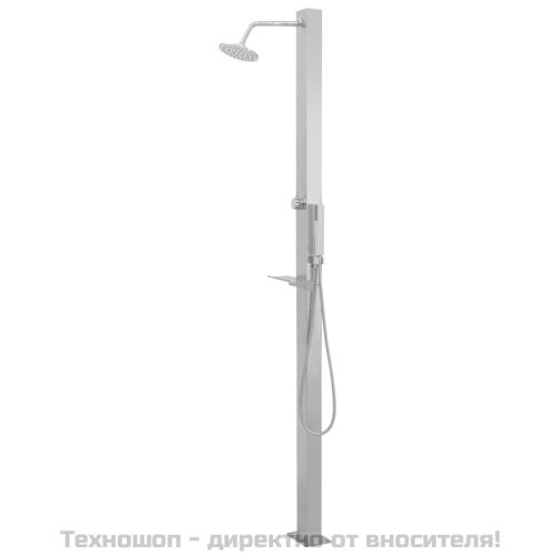 Градински душ, неръждаема стомана, прав