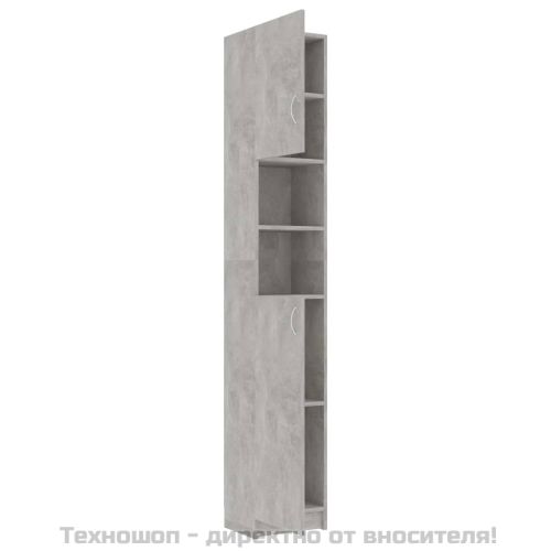 Шкаф за баня, бетонно сив, 32x25,5x190 см, инженерно дърво
