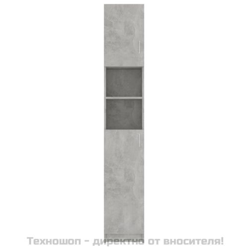 Шкаф за баня, бетонно сив, 32x25,5x190 см, инженерно дърво