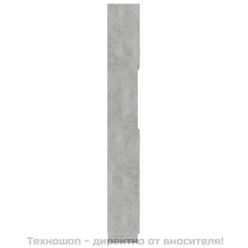 Шкаф за баня, бетонно сив, 32x25,5x190 см, инженерно дърво