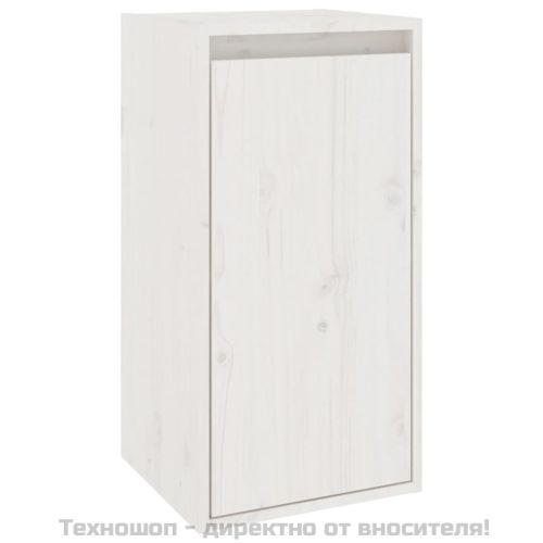 Стенни шкафове, 2 бр, бели, 30x30x60 см, бор масив