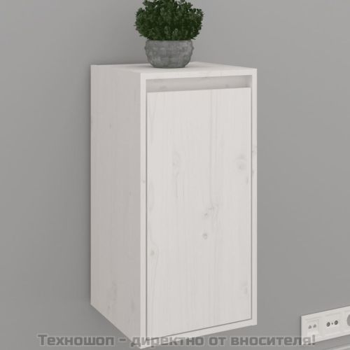 Стенни шкафове, 2 бр, бели, 30x30x60 см, бор масив