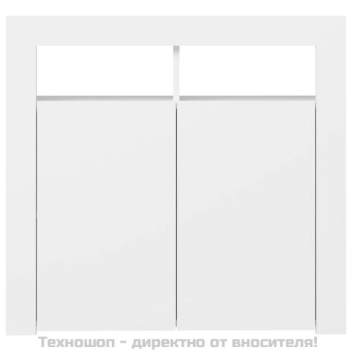 Сайдборд с LED светлини, бял, 80x35x75 см