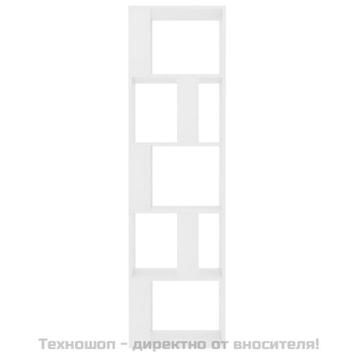 Библиотека/разделител за стая бяла 45x24x159 см инженерно дърво