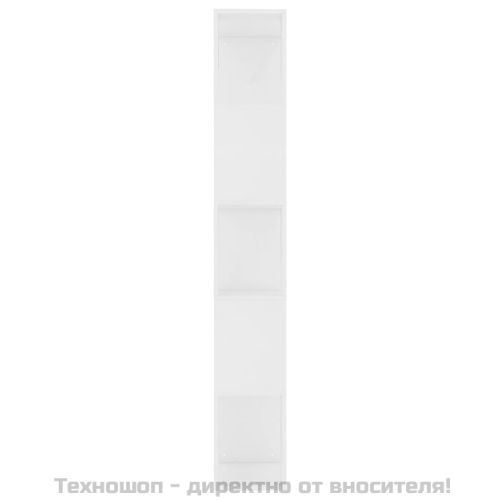 Библиотека/разделител за стая бяла 45x24x159 см инженерно дърво