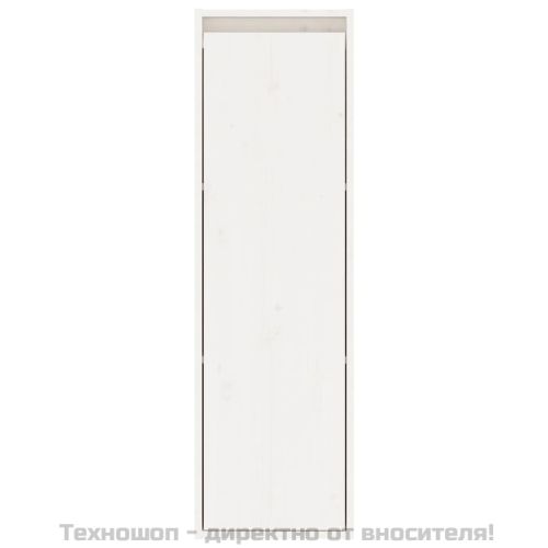 Стенен шкаф, бял, 30x30x100 см, бор масив