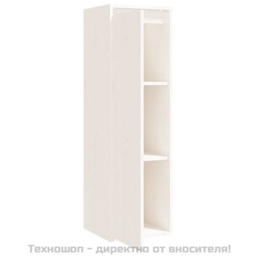 Стенен шкаф, бял, 30x30x100 см, бор масив
