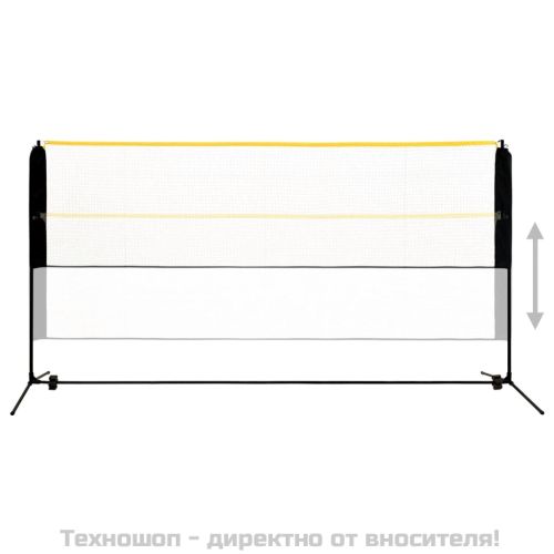 Регулируема мрежа за бадминтон, 300x103x94-158 см, метал