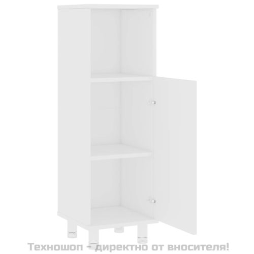 Шкаф за баня, бял, 30x30x95 см, инженерно дърво