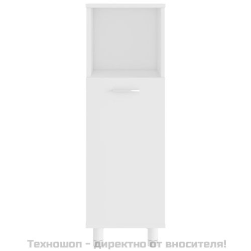 Шкаф за баня, бял, 30x30x95 см, инженерно дърво