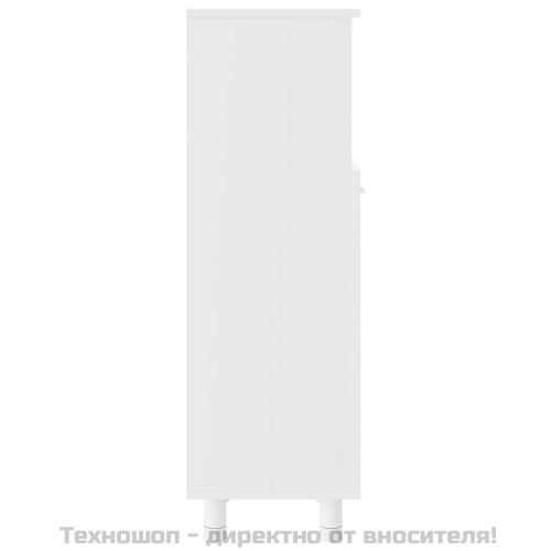 Шкаф за баня, бял, 30x30x95 см, инженерно дърво