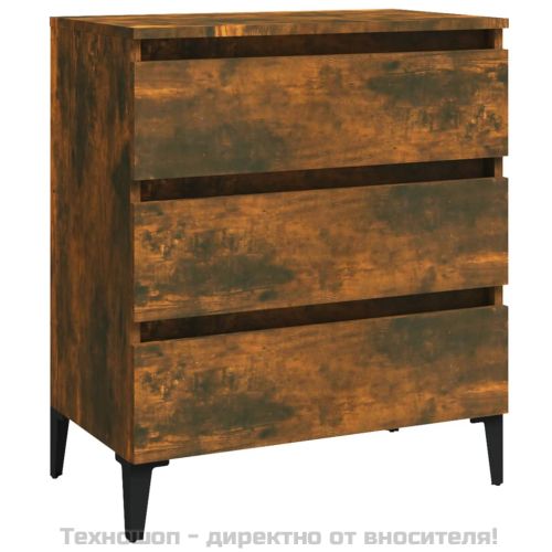 Сайдборд, опушен дъб, 60x35x69 см, инженерно дърво