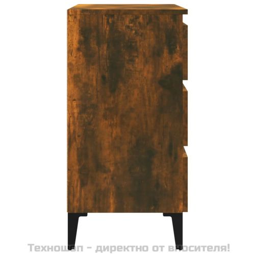 Сайдборд, опушен дъб, 60x35x69 см, инженерно дърво