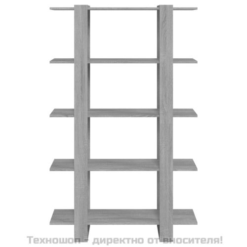 Библиотека/разделител за стая, сив сонома, 100x30x160 см