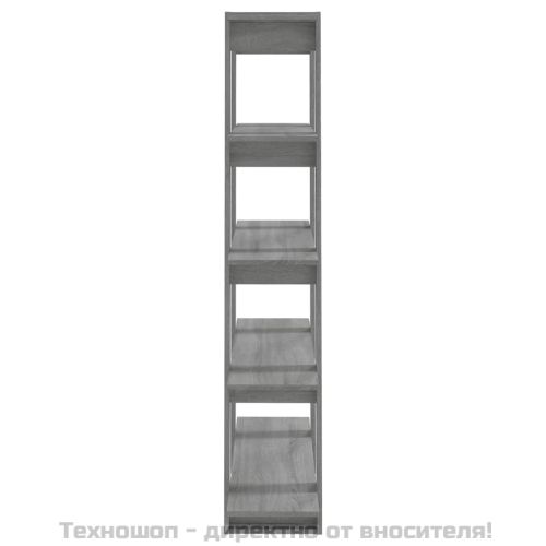 Библиотека/разделител за стая, сив сонома, 100x30x160 см
