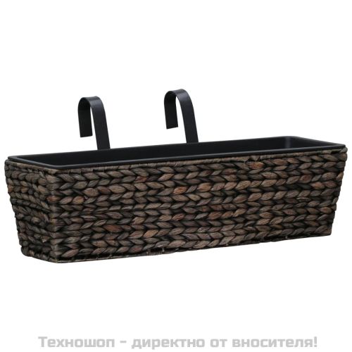 Кашпи, 2 бр, воден хиацинт, кафяв