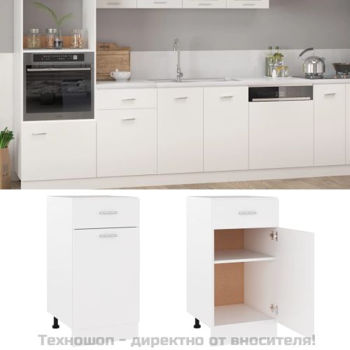 Шкаф с чекмеджета "Lyon", бял, 40x46x81,5 см, инженерно дърво