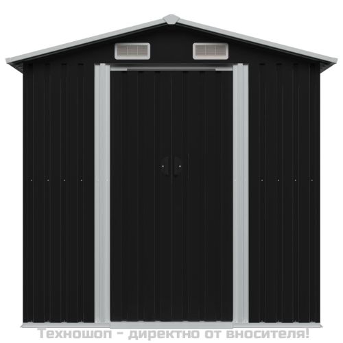 Градинска барака за съхранение антрацит стомана 204x132x186 см