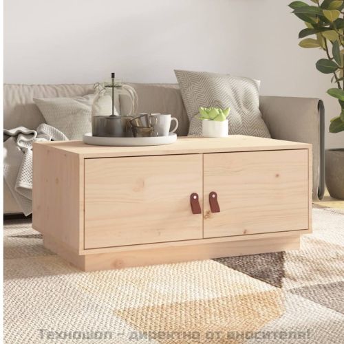 Кафе маса, сивa, 80x50x35 см, борово дърво масив