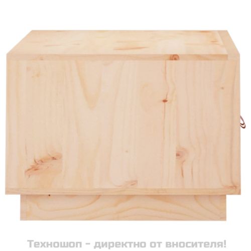 Кафе маса, сивa, 80x50x35 см, борово дърво масив