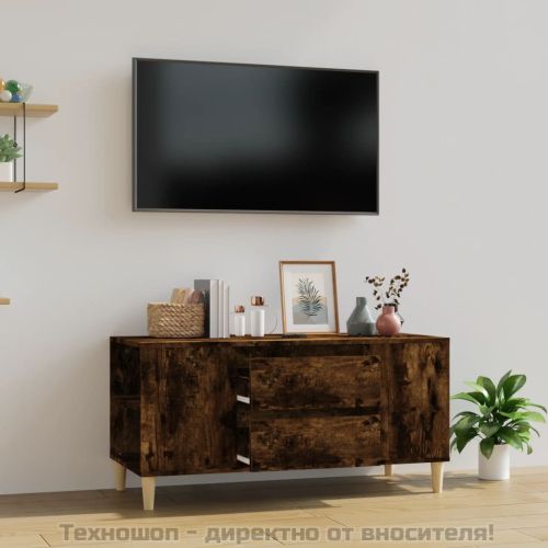 ТВ шкаф, опушен дъб, 102x44,5x50 см, инженерно дърво