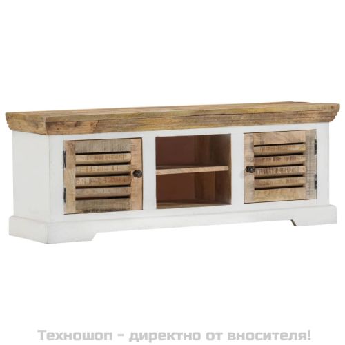 ТВ шкаф, 110x30x40 см, масивно мангово дърво