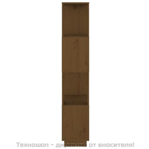 Библиотека/разделител за стая, меденокафява, 51x25x132 см, бор