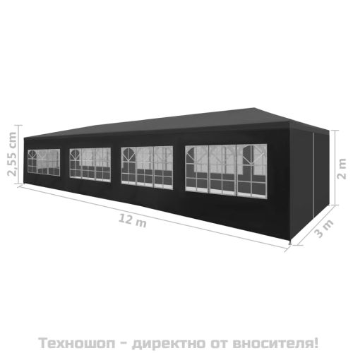 Парти шатра 3x12 м антрацит
