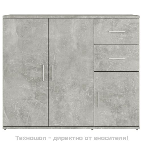 Сайдборд, бетонно сив, 91x29,5x75 см, инженерно дърво
