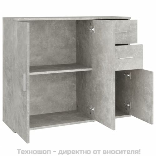 Сайдборд, бетонно сив, 91x29,5x75 см, инженерно дърво
