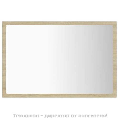LED огледало за баня, дъб сонома, 60x8,5x37 см, акрил