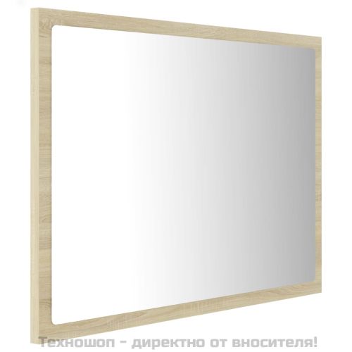LED огледало за баня, дъб сонома, 60x8,5x37 см, акрил