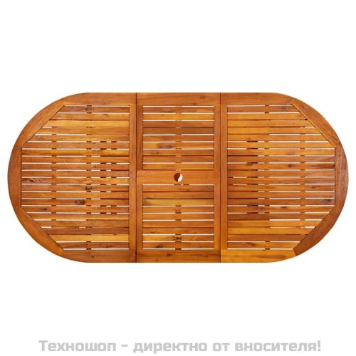 Градинска маса, (150-200)x100x75 см, акация масив