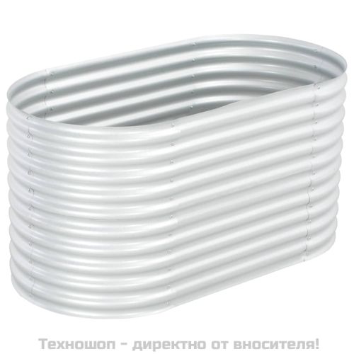 Градинска висока леха 160x80x81 см поцинкована стомана сребро